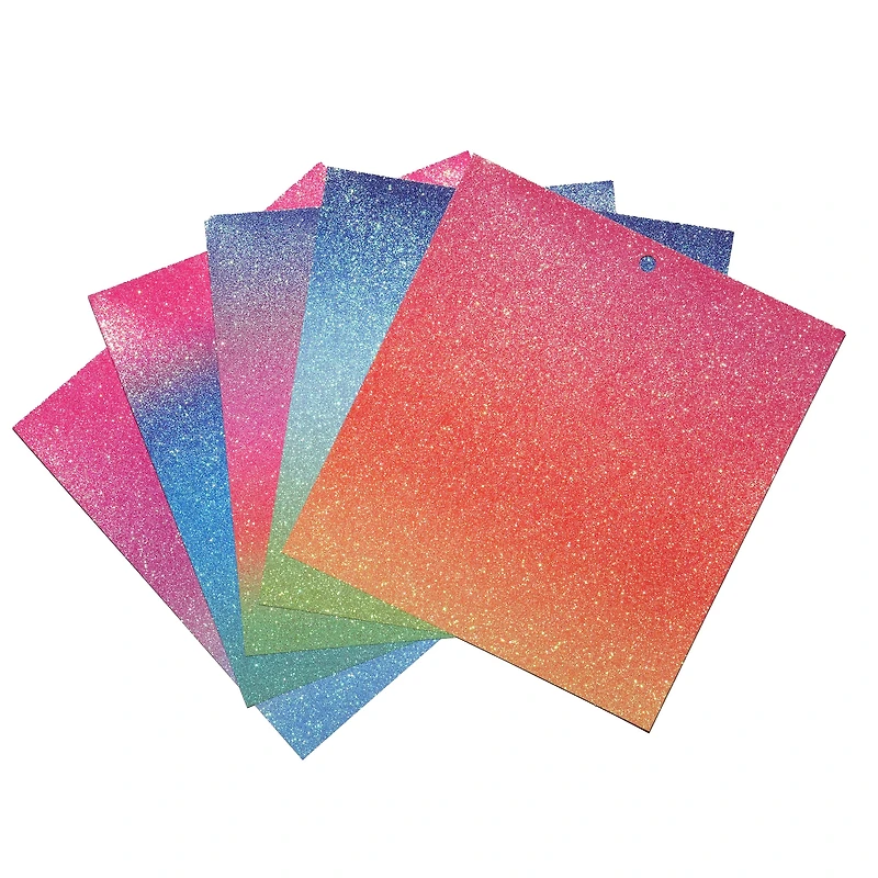 6" x 6.5" Bright Ombre Glitter Cardstock Paper Pad, 24 Sheets by Recollections™