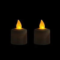 1.5" White LED Flickering Amber Lighted Christmas Votive Candles, 2ct.