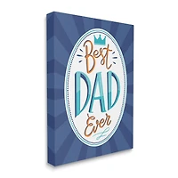 Stupell Industries Best Dad Ever Striped Phrase Canvas Wall Art