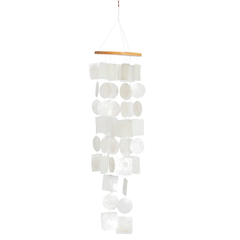 White Capiz shell Coastal Windchime, 20"