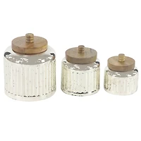 The Novogratz Silver Glass Farmhouse Decorative Jar Set