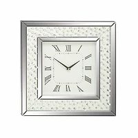 Silver Glam Wood Wall Clock, 20" x 20"