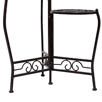 24" Brown Metal Tiered Traditional Plant Stand
