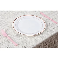 10.5" Rose Gold & White Plastic Plates by Celebrate It™, 10ct.
