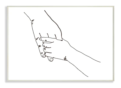 Stupell Industries Family Holding Hands Pose Minimal Linework Wall Plaque