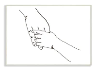 Stupell Industries Family Holding Hands Pose Minimal Linework Wall Plaque