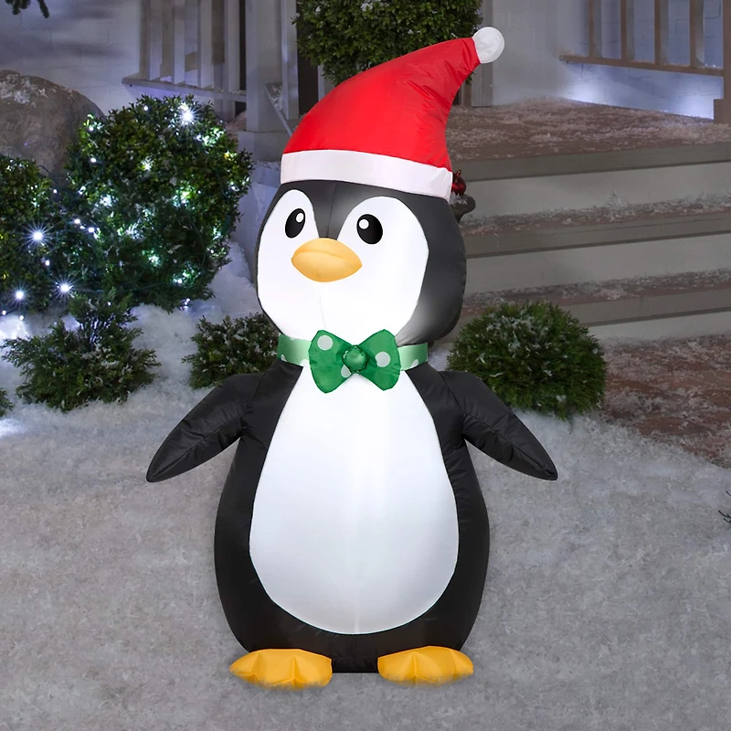 3.5ft. Airblown® Inflatable Christmas Penguin in Santa Hat