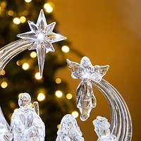 Glitzhome® 9" Christmas Lighted Acrylic Tabletop Nativity Scene Figurine