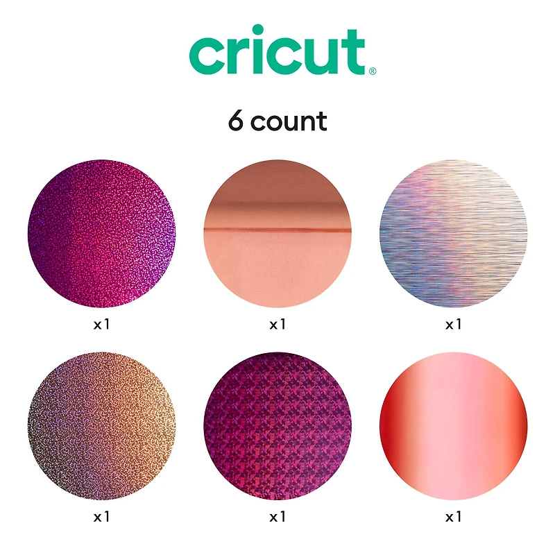Cricut® Permanent Holographic Vinyl, Pink Sampler