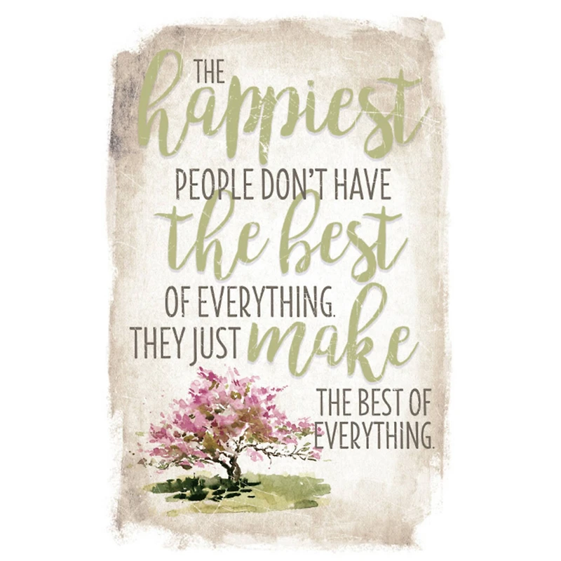 New Horizon The Happiest People Wood Plaque With Easel