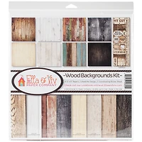 Ella & Viv Collection Kit 12"X12"-Wood Backgrounds