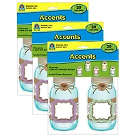 Teacher Created Resources® Shabby Chic Mason Jars Accents, 3 Packs of 30