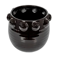 Hello Honey® 10.5" Black Raised Dots Terra Cotta Planter