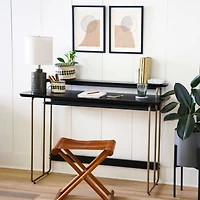 Hello Honey® Black & Woven Jute Basket with Liner Set