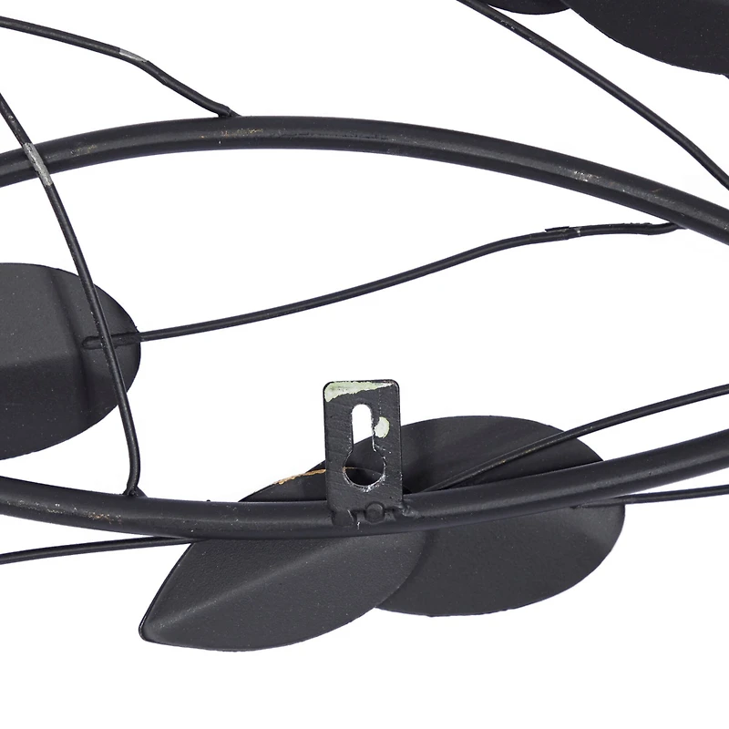 Traditional Brown Leaf & Vine Metal Wall Accent