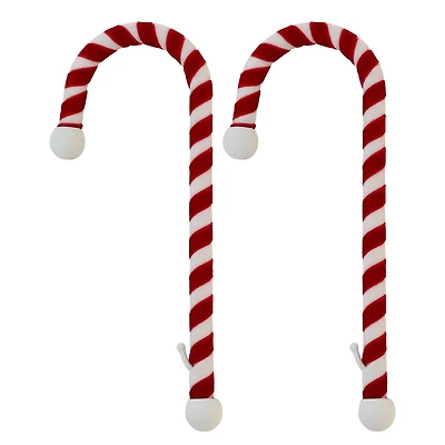 Haute Decor Velvet Candy Cane Stocking Holder, 2ct.