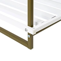 Honey Can Do Olive & White 2-Tier Tubular Shoe Rack