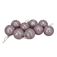 9ct. 2.5" Bubblegum Pink Mirrored Glass Disco Ball Christmas Ornaments