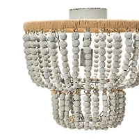 Hello Honey® Gray Wood Bead & Metal Semi-Flush Light