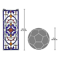 Design Toscano 22.5" Hyde Street Tiffany-Style Stained Glass Window Hanging Décor 