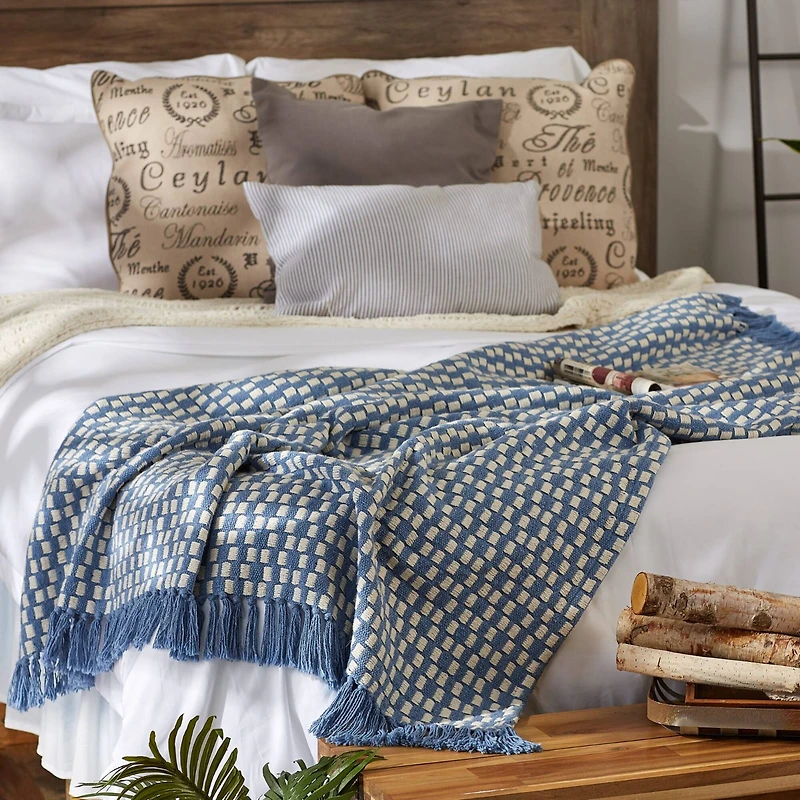 DII® Stonewash Blue Urban Check Throw