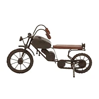 16" Black Metal Traditional Motorcycle Sculpture