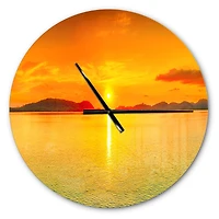Designart Sunset Panorama Modern Wall Clock