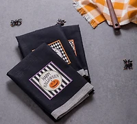 DII® Black All Hallows Eve Halloween Embellished Dishtowel Set