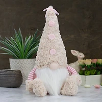 18" Pink Striped Sitting Spring Plush Gnome Figure