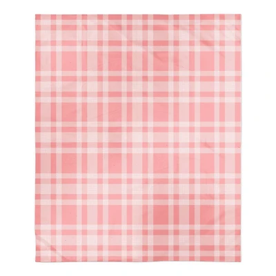 Pink Plaid Sherpa Fleece Blanket