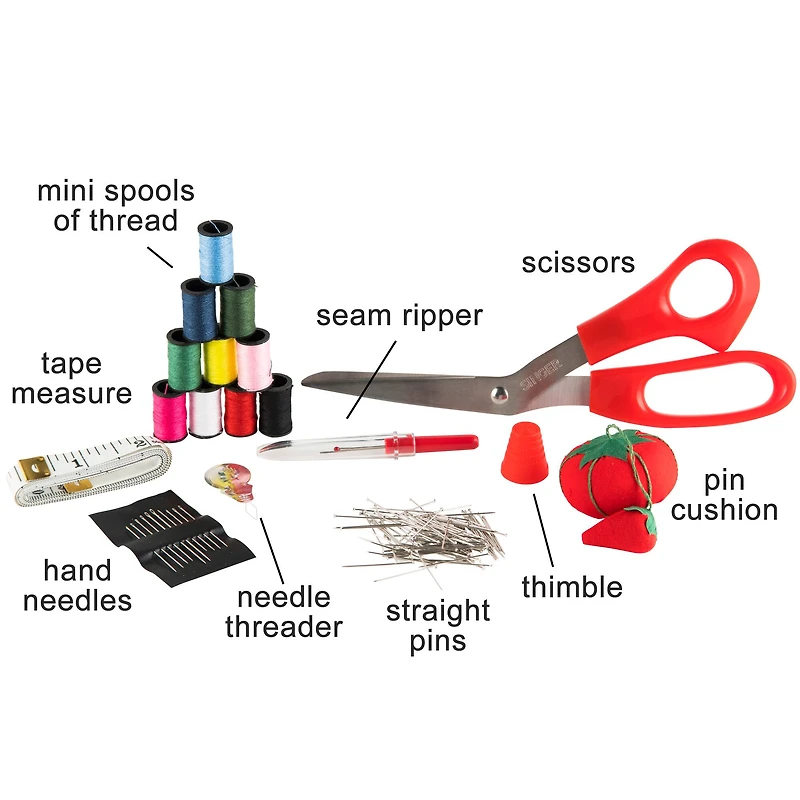 SINGER® Large Blue Deliah Scroll Print Sewing Basket with Sewing Scissors & Notions