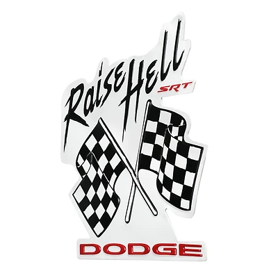 Dodge Raise Hell Flags Embossed Shaped Metal Wall Sign