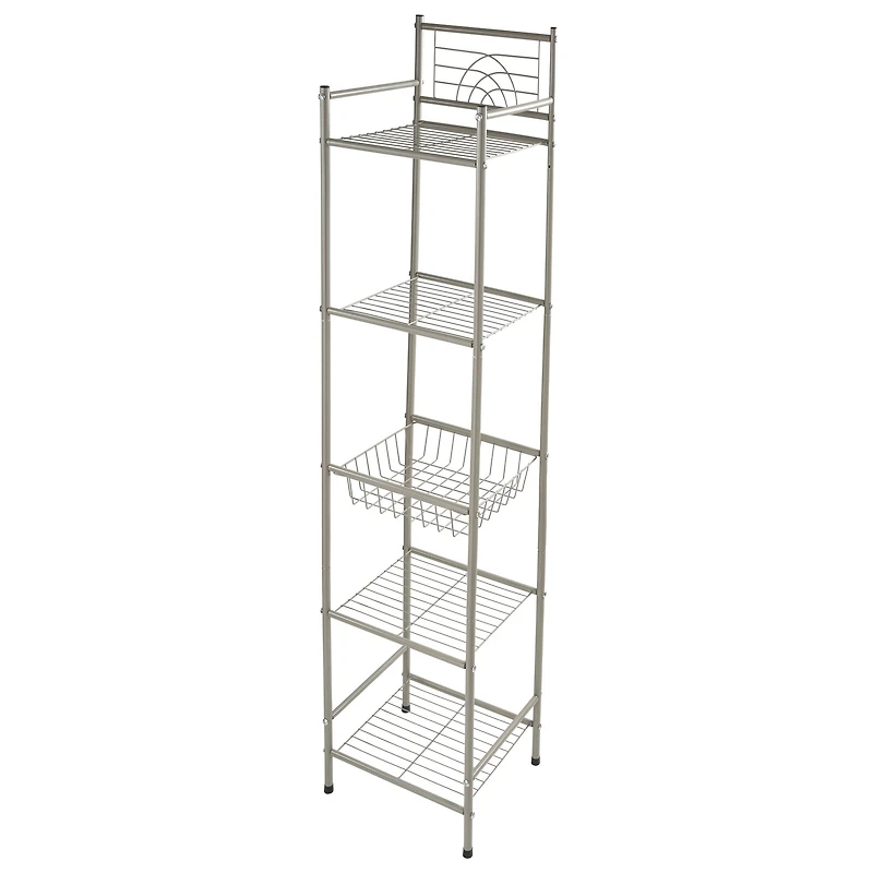 Bath Bliss Satin Nickel Bronze -Tier Storage Shelf