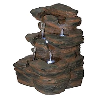 Design Toscano Ramrod Bluffs Cascading Waterfall Illuminated Tabletop Fountain