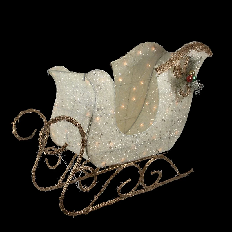 39" Ivory & Gold Sleigh Outdoor Christmas Décor