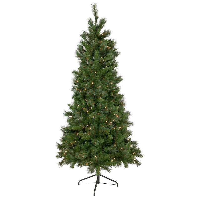 6.5ft. Pre-Lit Beaver Pine Artificial Christmas Wall Tree, Clear Lights