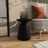 Black Metal Accent Table with Bell Shaped Base