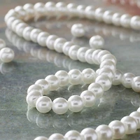 White Pearl Glass Beads, 4mm by Bead Landing™