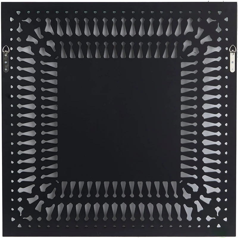 Silver Glass Wall Mirror with Crystal Embellishment 32" x 1" x 32"