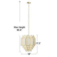 Hello Honey® 17.5" 4-Tier Capiz and Metal Chandelier