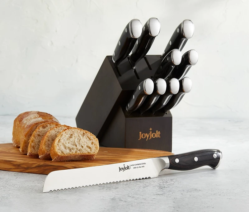 JoyJolt® 11-Piece Assorted High Carbon Knife Block Set