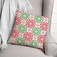 Christmas Kaleidoscope Pattern Throw Pillow