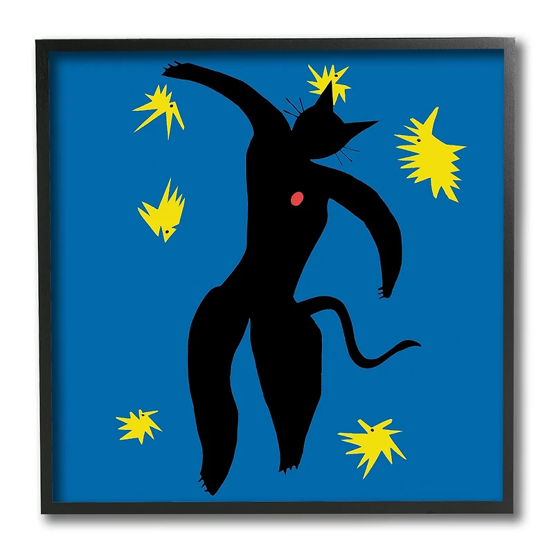 Stupell Industries Matisse Cat Icarus Classic Painting Parody, 12" x 12"
