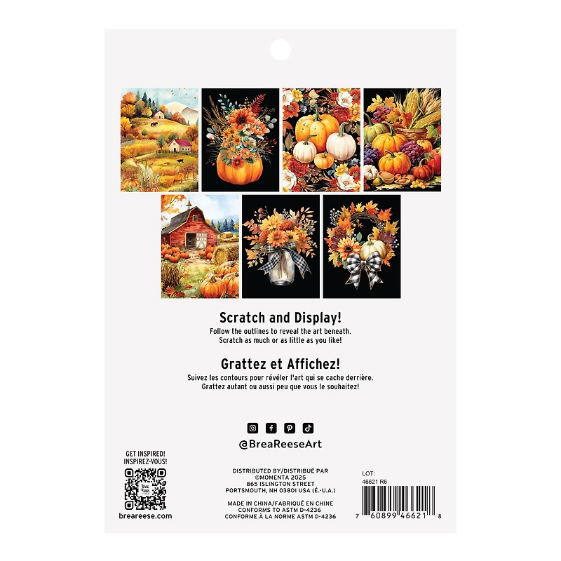 Brea Reese™ 6" x 8" Pumpkin Botanicals Scratch Art Paper Pad