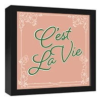 C'est la Vie Script Canvas Wall Art in Black Frame