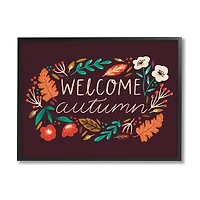 Stupell Industries Welcome Autumn Fall Botanicals Framed Giclee Art