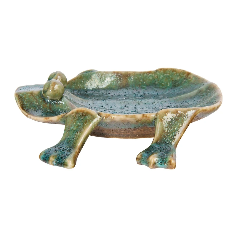 Hello Honey® Green Glazed Footed Frog Dish