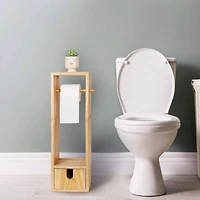 Brown Wood Bathroom Storage Rack