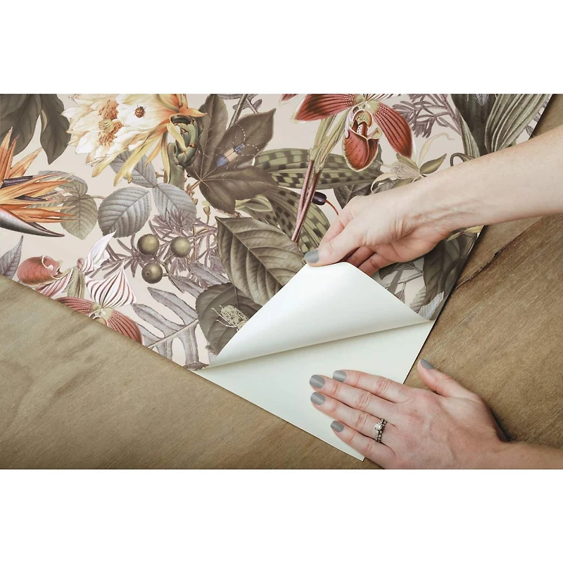 RoomMates Tropical Flowers Peel & Stick Wallpaper