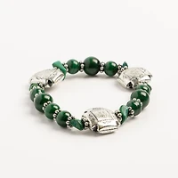 John Bead Malachite No.99 Natural Stone Stretch Bracelet